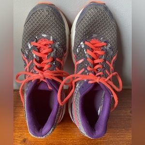 Asics Gray and Orange Ladies Women’s Sneakers